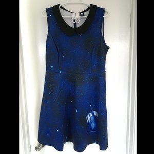 Blue Doctor Who Empire Waist Dress With Collar